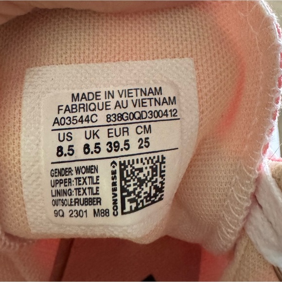 Converse Women’s Platform, Flamingo Pink and White High-Top Sneakers Sz 8.5 - Picture 5 of 7